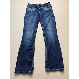 Vigoss Womens Bootcut Jeans Size 9/30 Dark Wash Thick Stitch Denim RN 110712